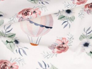 Tissu coton imprimé "Montgolfières" pour enfant au mètre - Atelier Inika