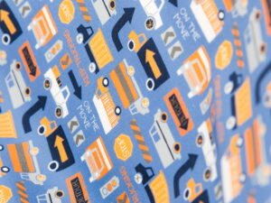 Tissu coton premium imprimé au mètre pour enfant - Camions et véhicules - Atelier Inika