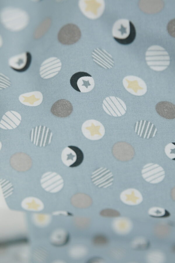 Tissu coton imprimé pour enfant - motif soleil et lune - Atelier Inika