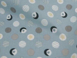 Tissu coton imprimé pour enfant - motif soleil et lune - Atelier Inika