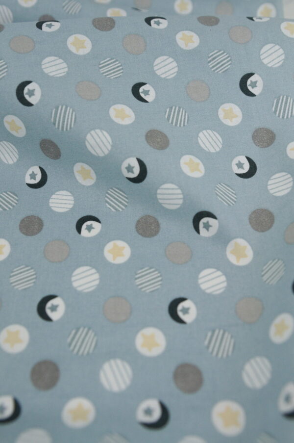 Tissu coton imprimé pour enfant - motif soleil et lune - Atelier Inika