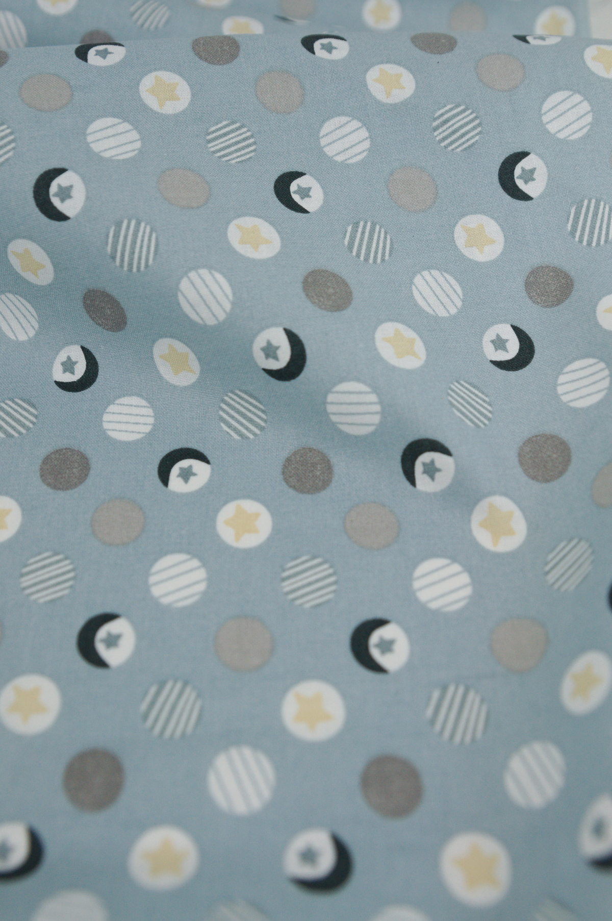 Tissu coton imprimé pour enfant - motif soleil et lune - Atelier Inika