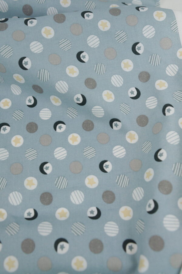 Tissu coton imprimé pour enfant - motif soleil et lune - Atelier Inika