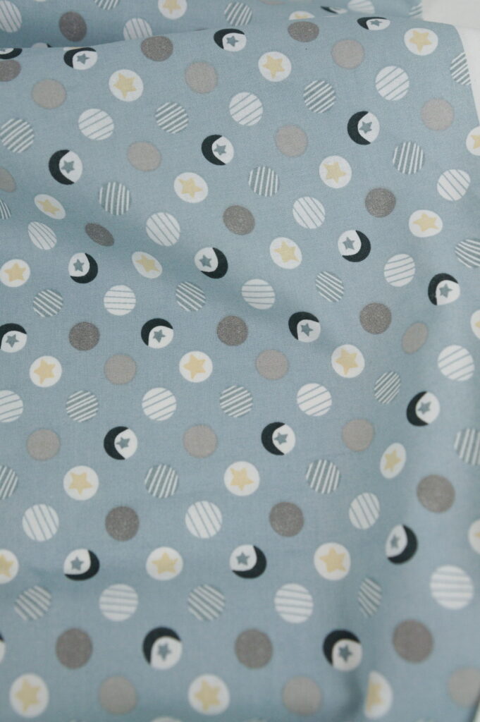 Tissu coton imprimé pour enfant - motif soleil et lune - Atelier Inika