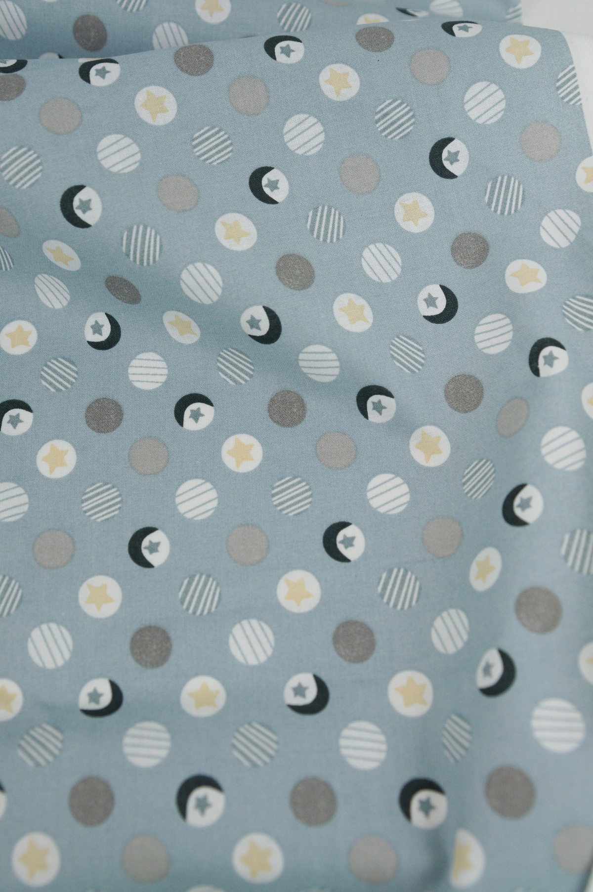 Tissu coton imprimé pour enfant - motif soleil et lune - Atelier Inika