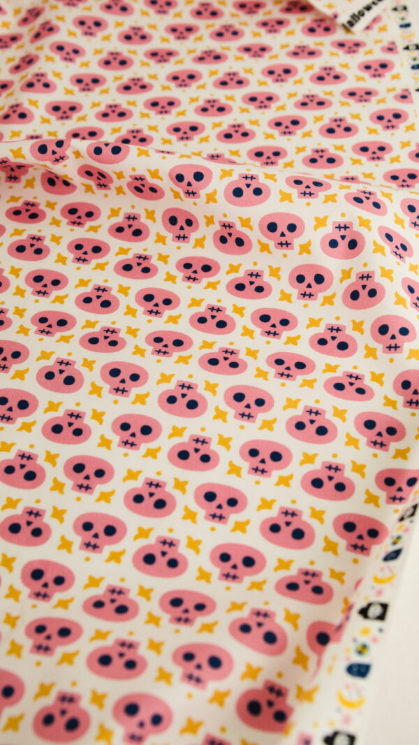 Tissu coton imprimé enfant - Têtes de mort - coton premium au mètre - Atelier Inika