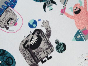 Tissu coton premium au mètre - imprimé enfant - monstres - Atelier Inika x Cotton & Steel