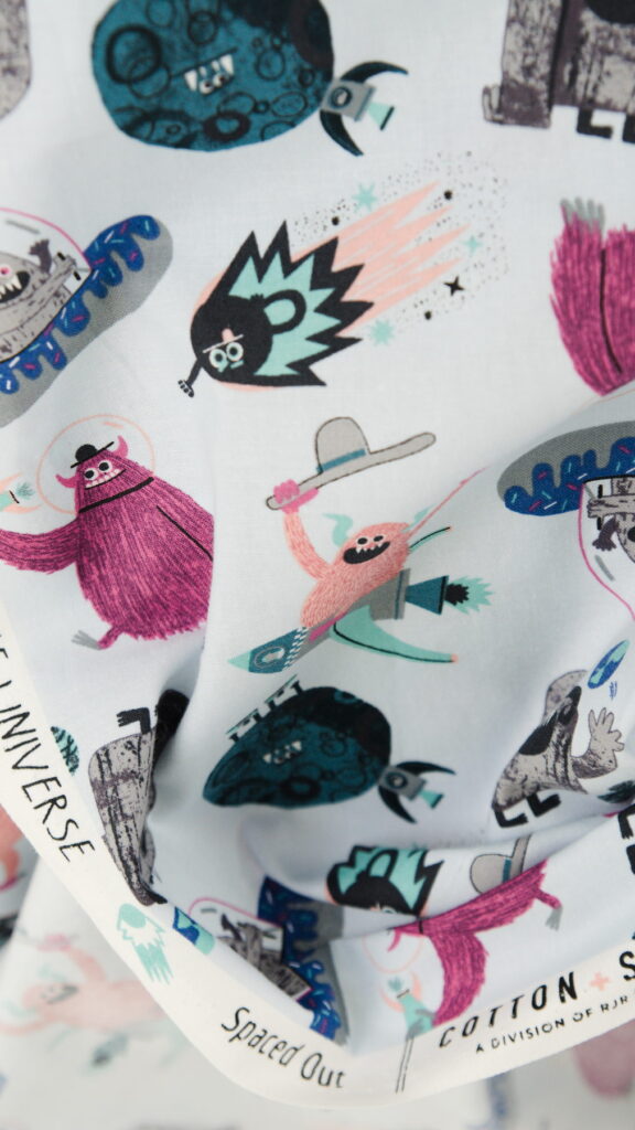 Tissu coton premium au mètre - imprimé enfant - monstres - Atelier Inika x Cotton & Steel
