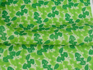 Tissu coton imprimé vert - Feuilles - Atelier Inika