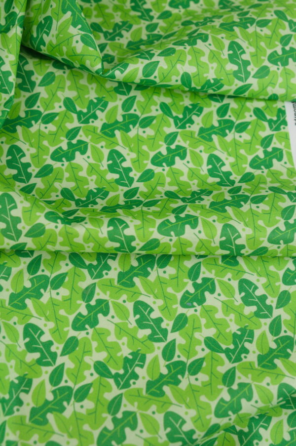 Tissu coton imprimé vert - Feuilles - Atelier Inika