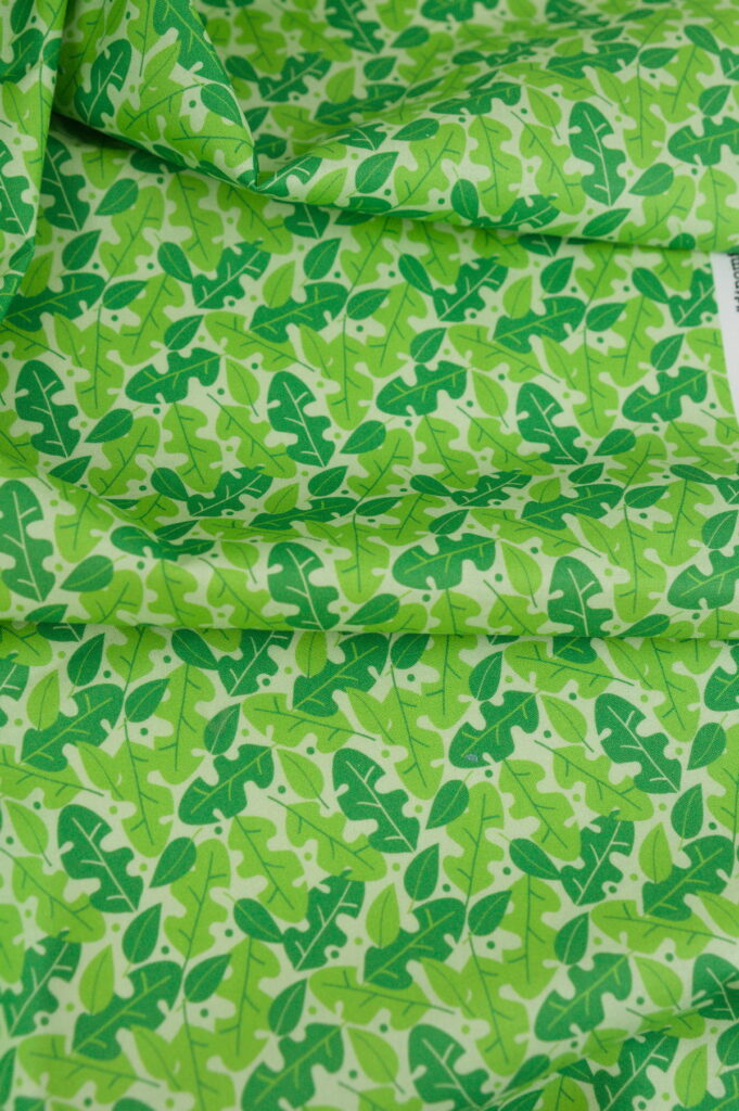 Tissu coton imprimé vert - Feuilles - Atelier Inika