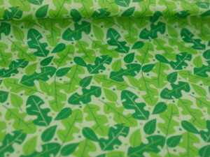Tissu coton imprimé vert - Feuilles - Atelier Inika
