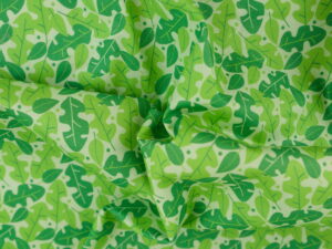 Tissu coton imprimé vert - Feuilles - Atelier Inika