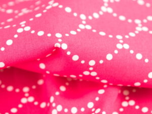 Tissu coton imprimé rose vif - motif ondulation graphique retro & vintage - Atelier inika
