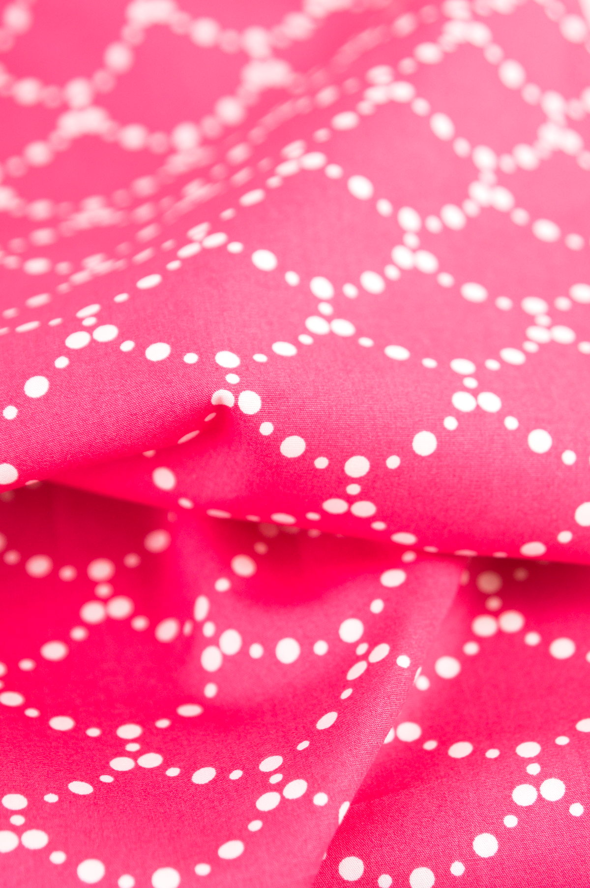 Tissu coton imprimé rose vif - motif ondulation graphique retro & vintage - Atelier inika