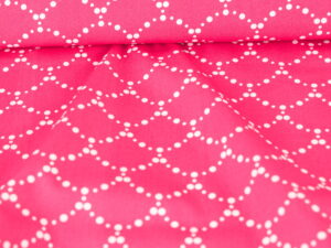 Tissu coton imprimé rose vif - motif ondulation graphique retro & vintage - Atelier inika