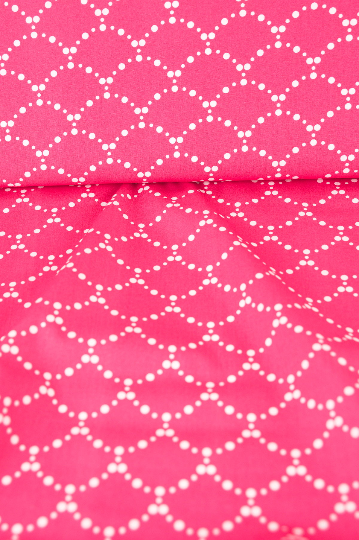 Tissu coton imprimé rose vif - motif ondulation graphique retro & vintage - Atelier inika