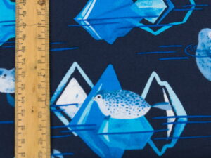 Tissu coton imprimé pour enfants au métre - phoques sur icebergs - Atelier Inika
