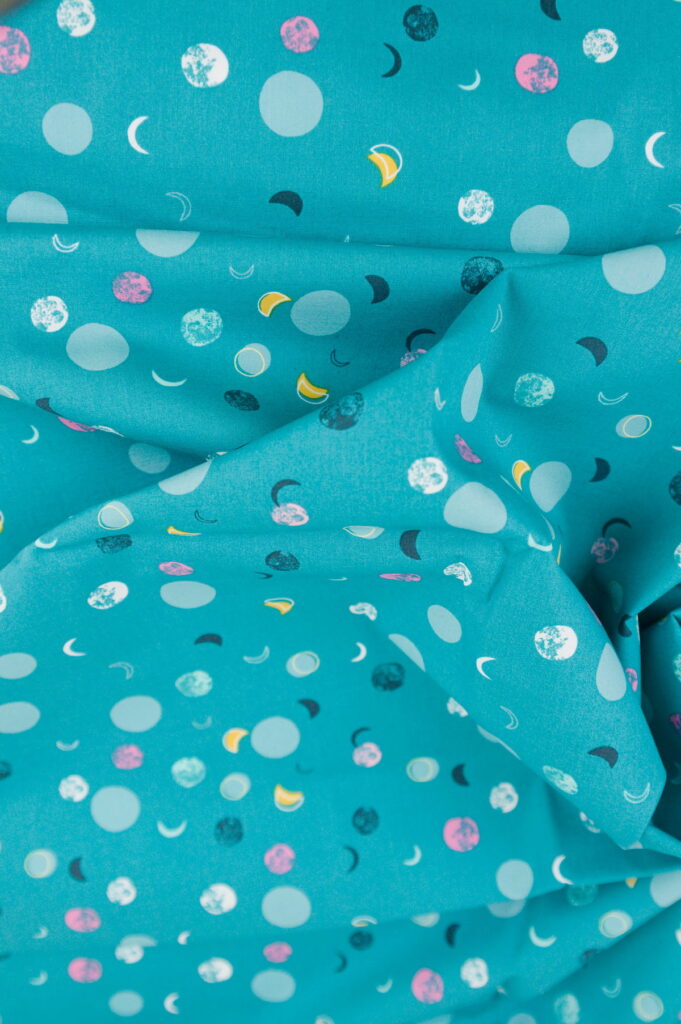 Tissu popeline de coton "Lumina Dusk" - motif lunes