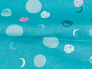 Tissu coton imprimé - lune et espace - Atelier Inika