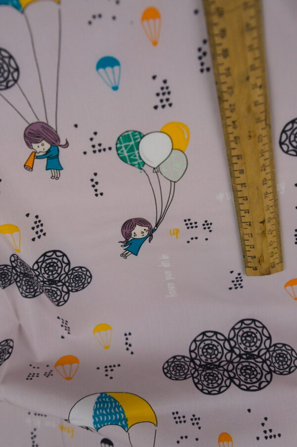 Tissu en coton au mètre - imprimé motif Montgolfière - pour enfant - Atelier Inika