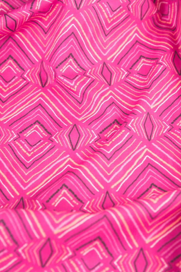 Tissu imprimé graphique - rose vif - Atelier Inika
