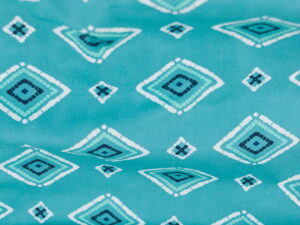 Tissu imprimé graphique moderne vert - inspiration mer / marine - Atelier Inika