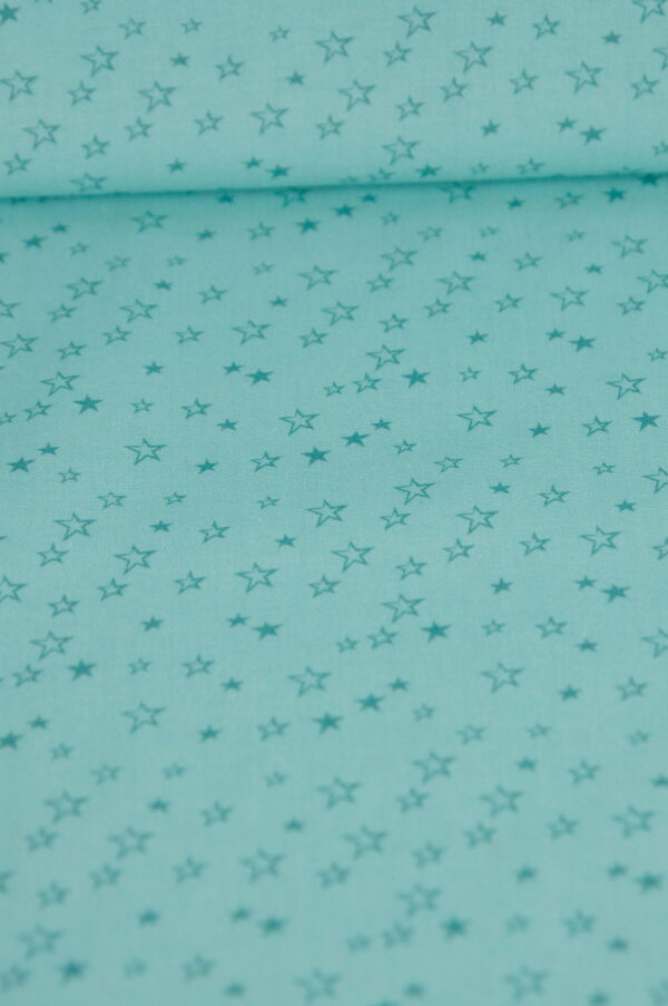 Tissu coton imprimé vert clair - étoiles - pour couture enfant | Atelier Inika