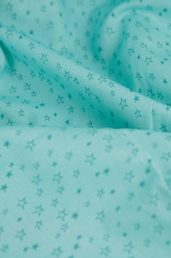 Tissu coton imprimé vert clair - étoiles - pour couture enfant | Atelier Inika