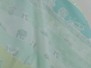 Tissu coton imprimé vert tendre - panda - pour enfants - Atelier Inika