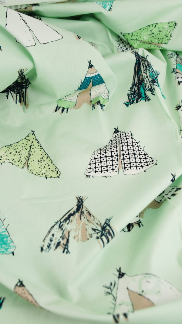 Tissu Coton Premium au mètre vert imprimé coton - asie / tipi - Art Gallery Fabrics | Atelier Inika - Mercerie en ligne