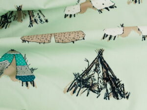Tissu Coton Premium au mètre vert imprimé coton - asie / tipi - Art Gallery Fabrics | Atelier Inika - Mercerie en ligne