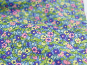 Tissu Liberty fabrics - Bleu turquoise, fleurs