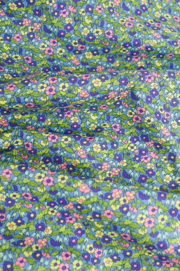Tissu Liberty fabrics - Bleu turquoise, fleurs
