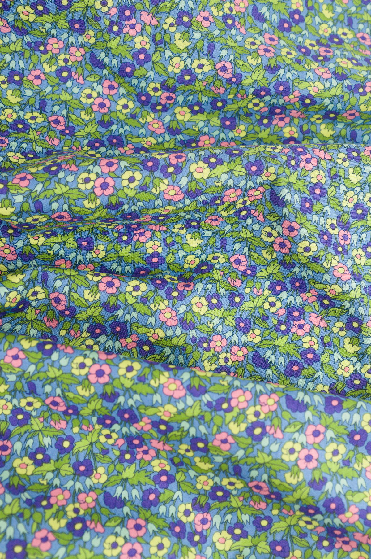 Tissu Liberty fabrics - Bleu turquoise, fleurs