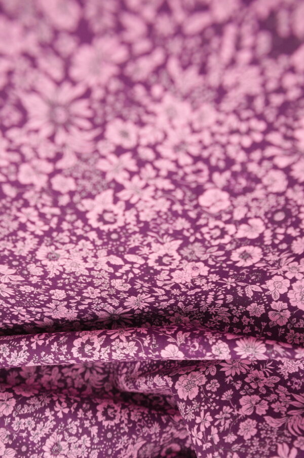 Tissu Liberty "Emily Pink Silhouette Flower" - Fuchsia, fleurs