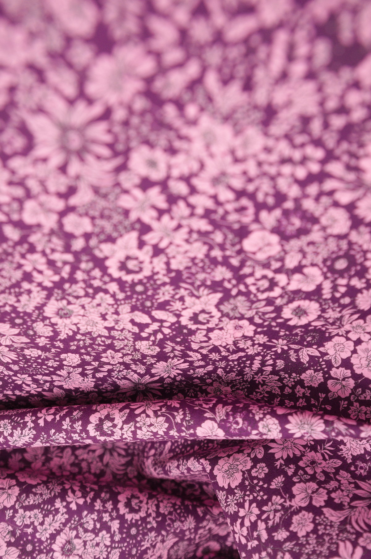 Tissu Liberty "Emily Pink Silhouette Flower" - Fuchsia, fleurs