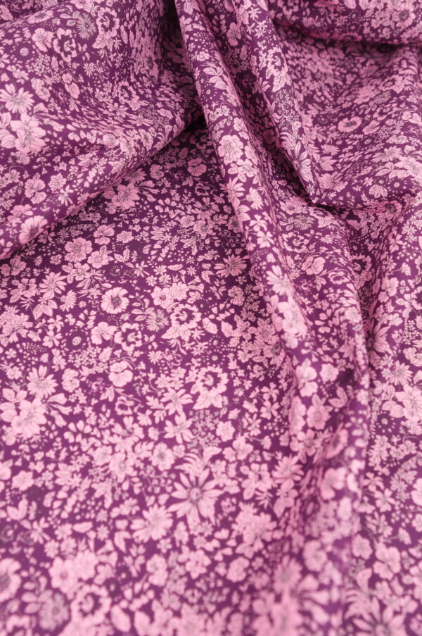 Tissu Liberty "Emily Pink Silhouette Flower" - Fuchsia, fleurs