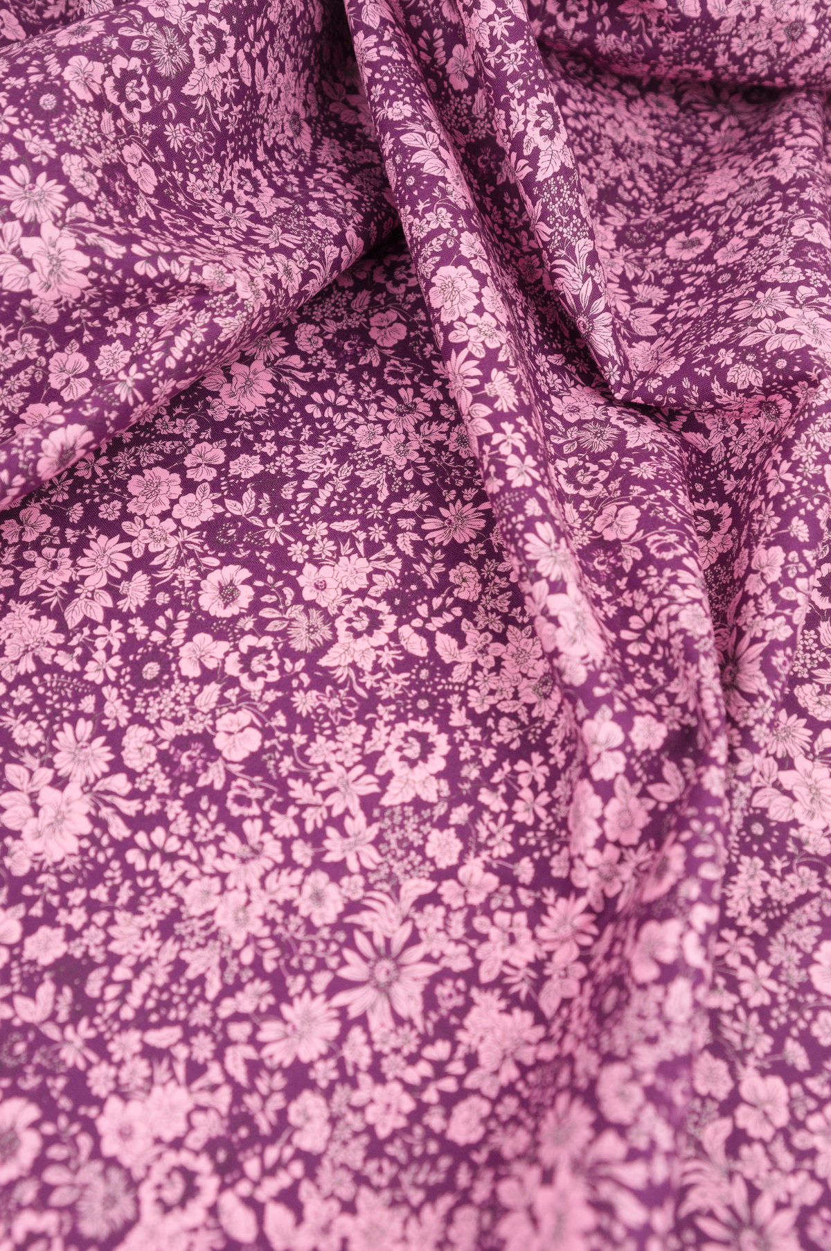 Tissu Liberty "Emily Pink Silhouette Flower" - Fuchsia, fleurs