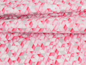 Tissu coton "Sweet Somethings" - Triangles métallisés roses