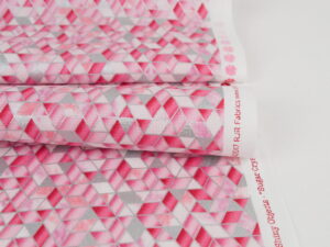 Tissu coton "Sweet Somethings" - Triangles métallisés roses