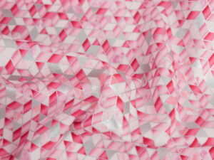 Tissu coton "Sweet Somethings" - Triangles métallisés roses