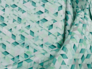 Tissu coton "Sweet Somethings" - Triangles métallisés verts