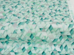 Tissu coton "Sweet Somethings" - Triangles métallisés verts