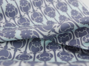 Tissu popeline de coton imprimé - motif cascade - vert menthe - Atelier Inika