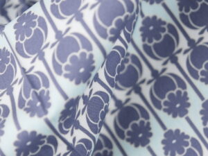 Tissu popeline de coton imprimé - motif cascade - vert menthe - Atelier Inika