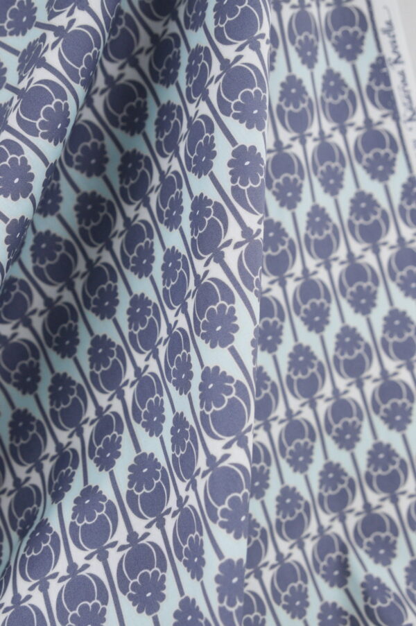 Tissu popeline de coton imprimé - motif cascade - vert menthe - Atelier Inika