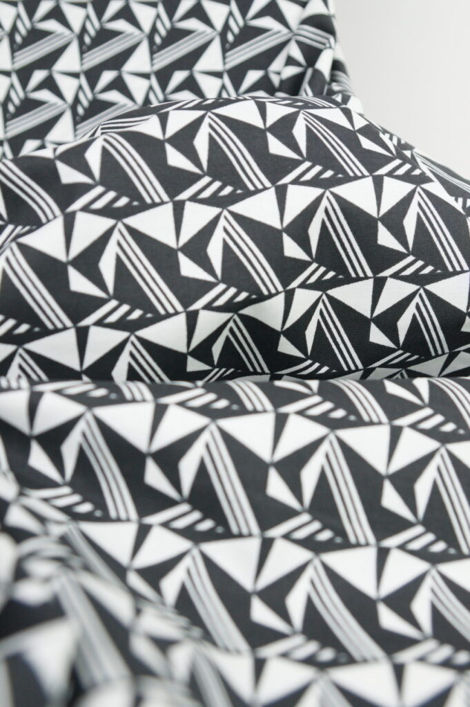 Tissu popeline de coton "Graphique" noir et blanc