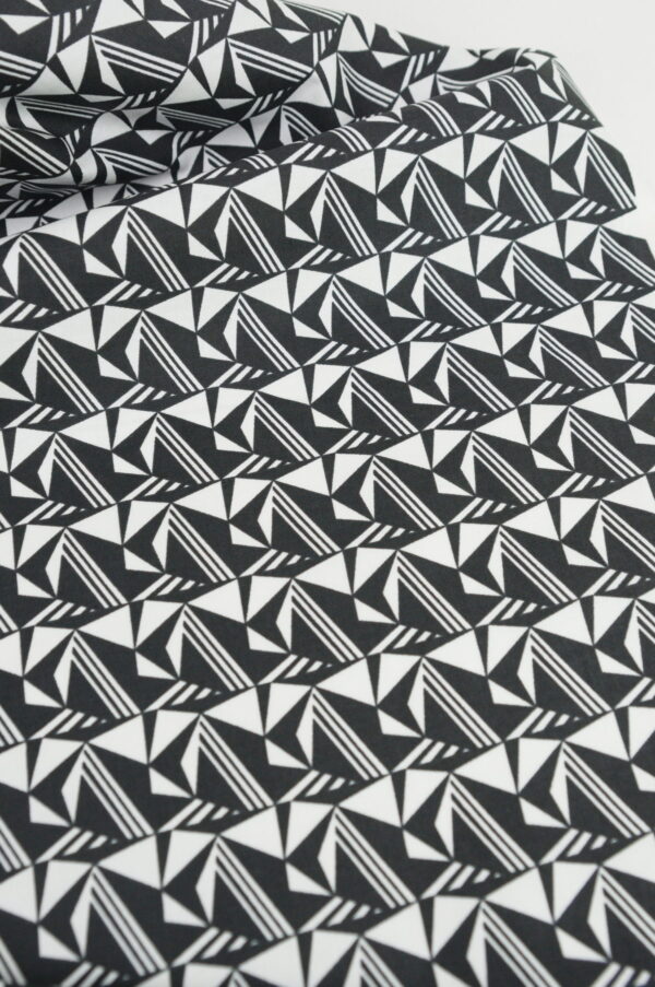 Tissu popeline de coton "Graphique" noir et blanc