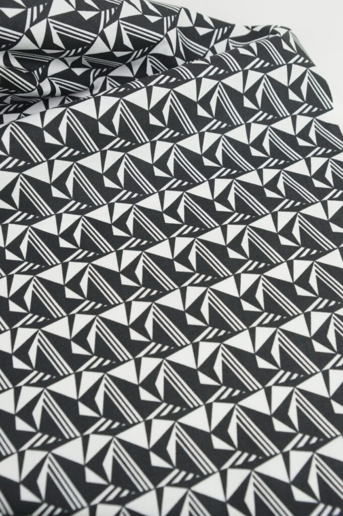 Tissu popeline de coton "Graphique" noir et blanc